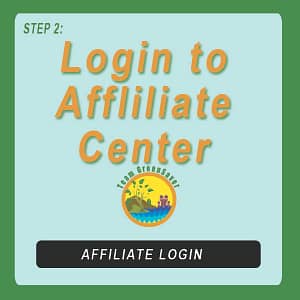 Blue-green button next to EA101 logo showing sunlight nature with family, and words that say, “Login to Affiliate Center“