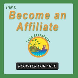 Blue-green button next to EA101 logo showing sunlight nature with family, and words that say, “Become an Affiliate“